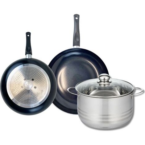 Ensemble de 2 Poêles de cuisson 20 et 24 cm et 1 faitout 20 cm Elo Prima Brillant (1/5)