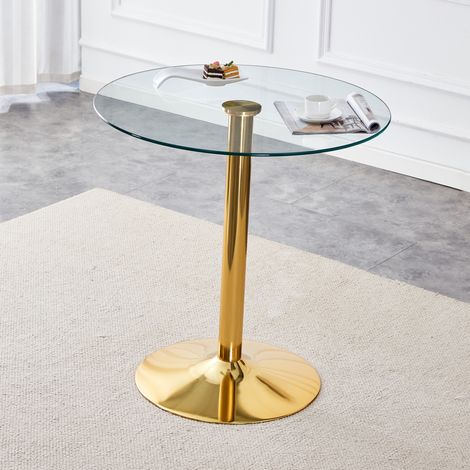 Tavolo bar rotondo in vetro e metallo 89x92 cm OKMYHOME (1/5)