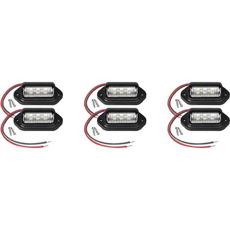 Lot de 6 éclairages LED 12V pour plaques d'immatriculation (voiture, bateau, moto, avion, camping-car, camion, remorque) - Lampes extérieures (1/5)