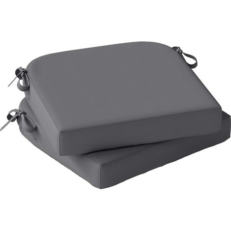 Outsunny Outdoor Chair Seat Cushions Set of 2, Garden Chair Cushions, Grey