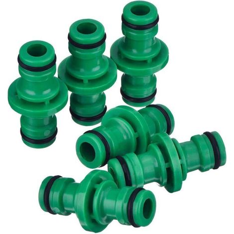 6 pièces de joints de tuyau d'eau en plastique accessoires de pistolet à eau 2/1 joints rapides mamelons bidirectionnels joints spéciaux vert (1/5)