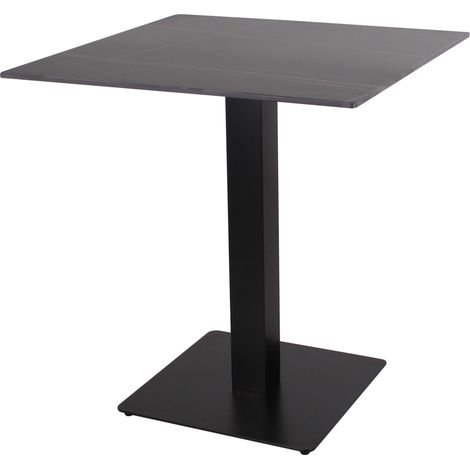 Tavolo bar pietra sinterizzata effetto marmo uso interno esterno 70x70 cm colore nero (1/4)