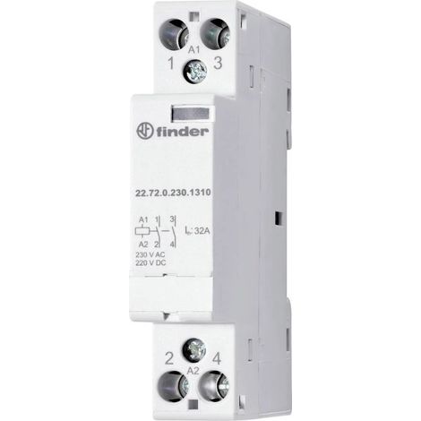 Contacteur 1NO + 1NC 32A 24V AC/DC AgNi indicateur mécanique contact miroir 435091 FINDER 227200241517