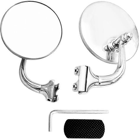 Kit de 2 rétroviseurs latéraux ronds argentés vintage pour voiture classique, rétroviseurs avant et arrière rétro, miroirs réfléchissants