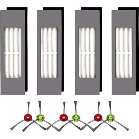 Accessori per Deebot T8, ricambi per Deebot N8, 4 filtri e 6 spazzole laterali compatibili con Ecovacs Deebot Ozmo 9-Crezuo-Crezuo (1/4)