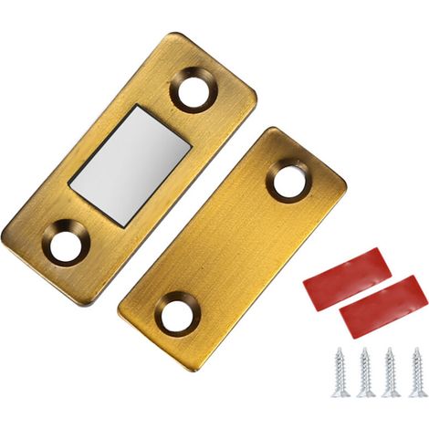 Serrure Magnétique de Porte - Zinc Alloy - 1 Catch, 2 Glue, 4 Screws - Sécurité Portes et Placards