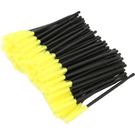 100 pièces Brosses à Mascara Jetables en Silicone, Applicateurs pour Extensions de Cils, Kit de Maquillage Professionnel (1/5)