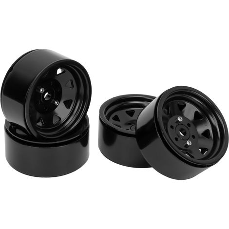 Jeu de 4 jantes RC 1.9 pouces universelles, 8 rayons, support solide, pour Axial SCX10 SCX10 II SCX10 III, noir (1/5)