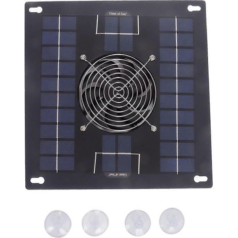 Kit de ventilateur d'extraction solaire monocristallin à panneau solaire pour poulailler, serre ou abri (1/4)