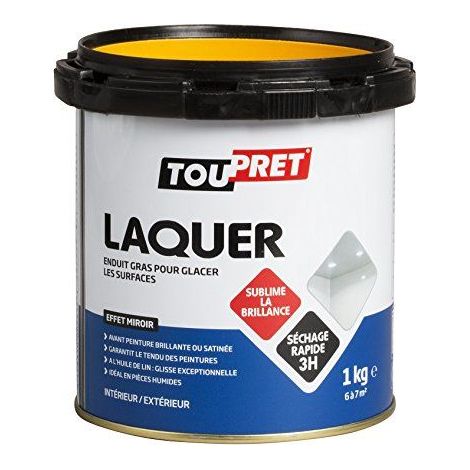 Enduit gras à laquer - TOUPRET - 1 kg - Séchage rapide - Idéal pour pièces humides - Effet miroir (1/3)