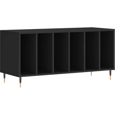 Mobile porta dischi pratico e classico 100 x 38 x 48 cm design industriale contenitore in legno nero 020049141