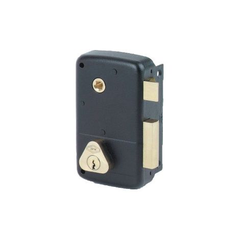 Serrure électrique monopoint verticale à fouillot – Fouillot carré 7mm – Cylindre laiton Ø 23mm – 3 clés incluses – Cisa