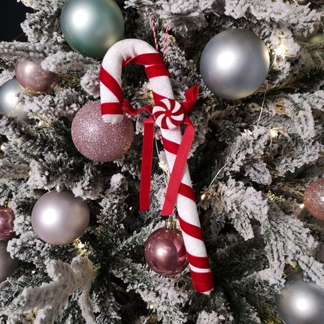 29cm Red and White Stripe Hanging Christmas Candy Cane Decoration (1/5)