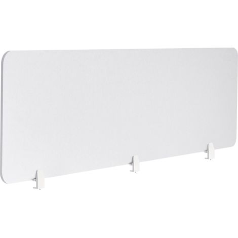 Panel separador acústico escritorio PET tapizado en tela 180 x 50 cm blanco crema Split