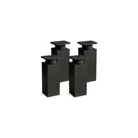 Möbelfüße, 4er-Set. Ausführung: Mattschwarz. Höhe: 60 mm, verstellbar. Eckige Form. (1/5)