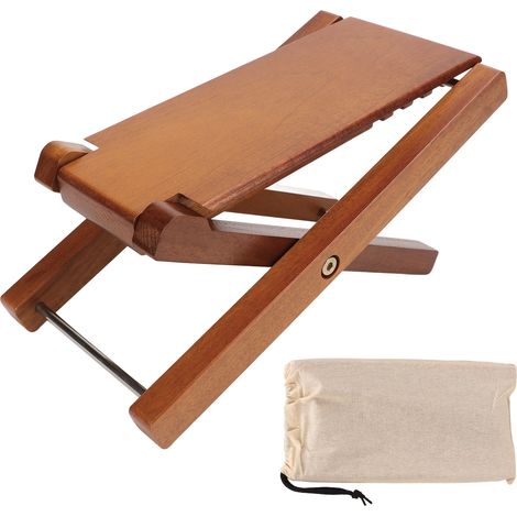 Repose-pied de Guitare en Bois d'Ash Réglable et Pliable - Tabouret de Guitare Élégant à 3 Hauteurs pour Musicien, Stable et Durable (1/5)