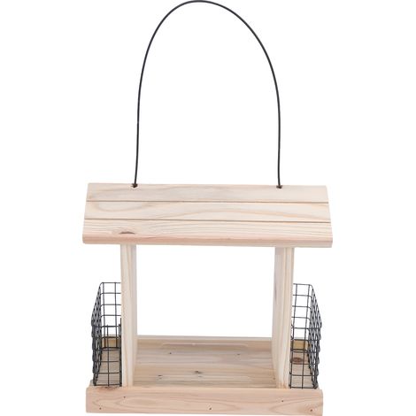 Jeffergarden Mangeoire à oiseaux suspendue en plein air, maison en bois, outil d'alimentation pour oiseaux, décoration extérieure de jardin et de cour (1/4)