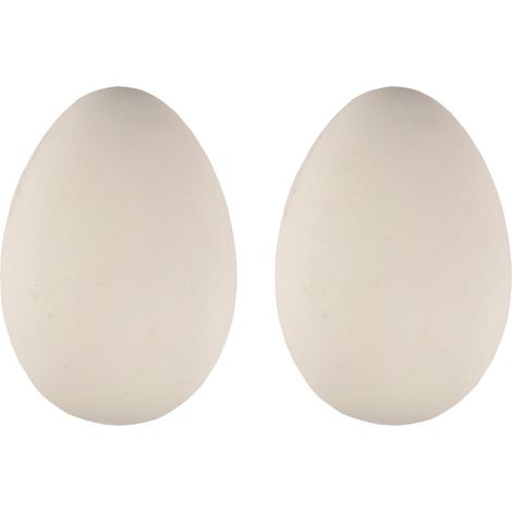 2 Œuf factice en plâtre couleur blanc pour poule - Flamingo (1/3)