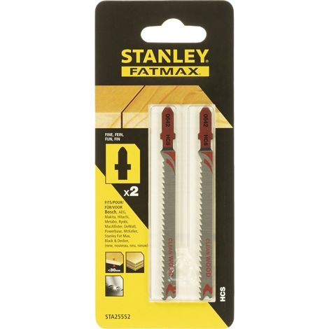 Hojas HCS para sierra de calar para madera x2 70mm Stanley STA25552-XJ