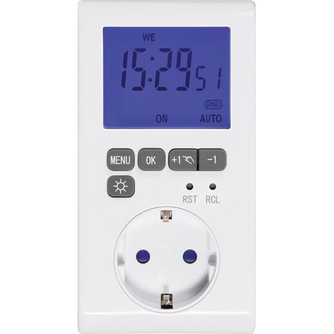 Sygonix SY-3057190 Steckdosen-Zeitschaltuhr digital  Wochenprogramm  3680 W IP20 Countdown-Funktion,