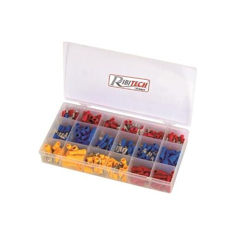 Ribimex – Lot de 280 cosses électriques – Configuration raccord rapide – Section 0,5 à 1,5 mm² – Coffret de rangement inclus (1/3)