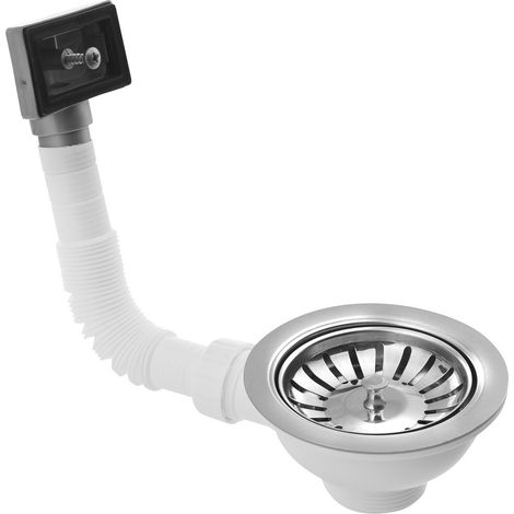 Évier à déchets inox 6/4", avec trop-plein (1/4)