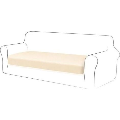 Housse de Coussin Velours Coussin de canapé Housse de Protection pour Meubles Housse de siège de canapé pour canapé Housse de Coussin Velours 3 Place pour Chaise (Blanc Ivoire) (1/5)