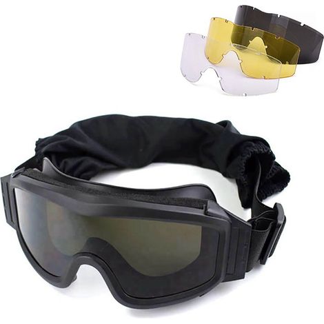 Lunettes de cyclisme extérieur double couche anti-buée résistantes aux rayures camping voyage (1/5)