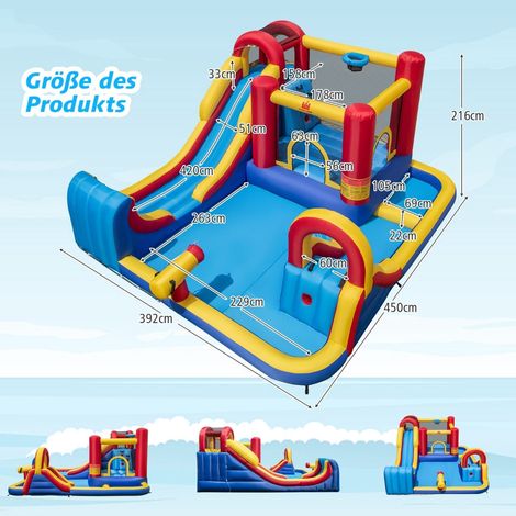 Toboggan Aquatique Géant 600x140 Cm Avec 2 Bodyboards – Arroseurs Intégrés – Été XXL Pour Enfants Et Adultes