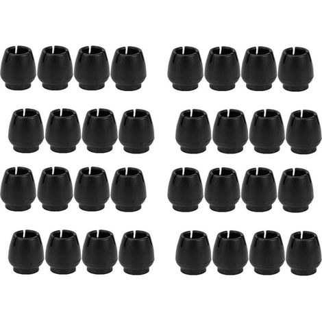Housses de pieds de chaise en caoutchouc – Lot de 32 unités, diamètre 12 à 17 mm, protection antidérapante pour pieds ronds – Noir (1/5)