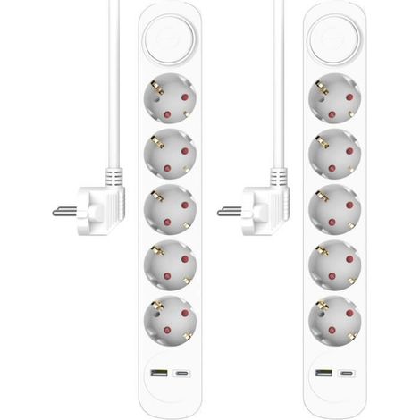 Multiprise - ELRO - ES305 - 5 Prises - 2 Ports USB - Cordon 1,5 m (1/5)