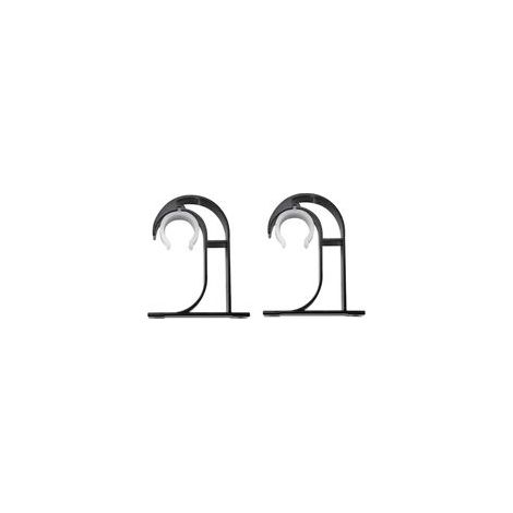 Lot de 2 supports de tringle à rideau, support mural pour tringle à rideau, support de montage au plafond, en alliage de zinc, support de tringle à rideau pour chambre à coucher, salon, avec vis, noir (1/5)