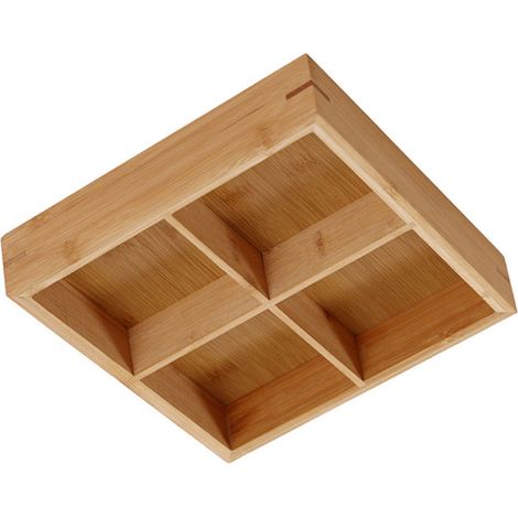 Mehrstöckiges, unterteiltes Holztablett, Serviertablett für chinesische Hot-Pot-Restaurants, Sushi-Teller, 4 Fächer (1/5)