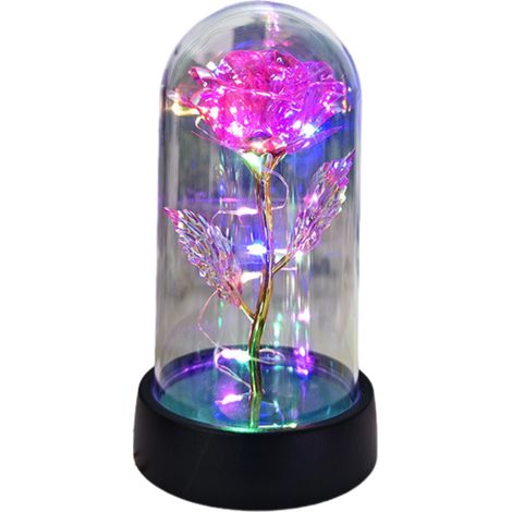 Set de regalo navideño Rosa Eterna, lámpara de noche Flor Eterna con tapa acrílica (Luz de rosa roja, ideal para mujeres, para cumpleaños y el Día de la Madre).