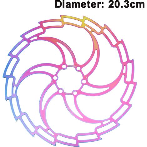 Disque de frein pour vélo 160 mm/180 mm/203 mm avec 6 vis pour vélo de route et VTT, en acier inoxydable, 203 mm (1/5)