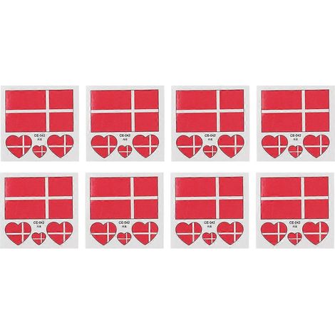 12 Stück Länderflaggen-Aufkleber, modische Sport-Körper- und Gesichtskunst-Aufkleber (Dänemark) (1/2)