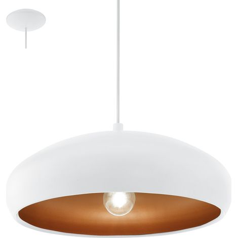 Suspension blanc et cuivre Mogano D40 cm - Blanc - Blanc (1/5)