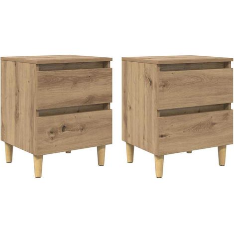 Meubles de lit 2 pcs Chêne artisanal 40 x 35 x 50 cm CFW711457 (1/5)