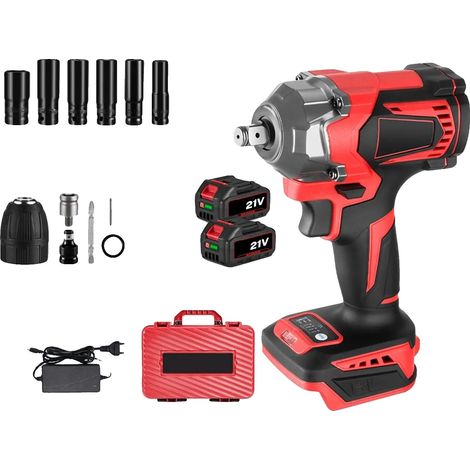 Clé à chocs électrique, 1200 N.m de couple, moteur sans balais, 2 Batterie(Plastique) (1/2)