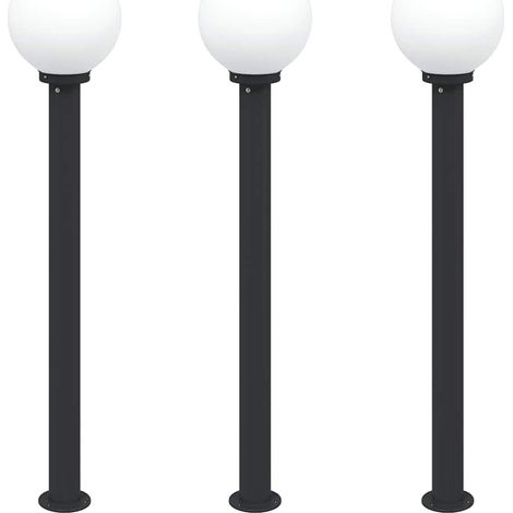 Balizas de luz, 3 unidades, 120 cm, color negro, IP44 vidaXL