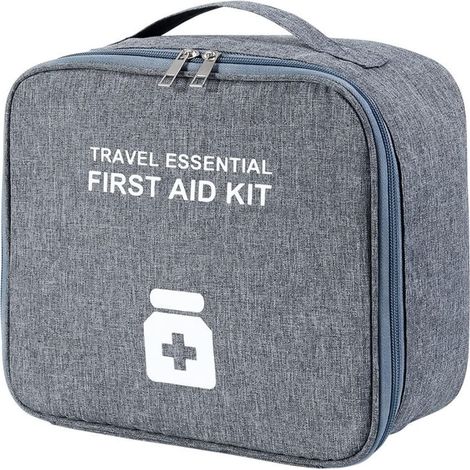 Sac à Médicaments Organisateur Médical Avec Fermeture Éclair, Vide de Premiers Secours, Pharmacie de Voyage Portable, Rangement Étanche pour la Maison et Voyage (1/5)