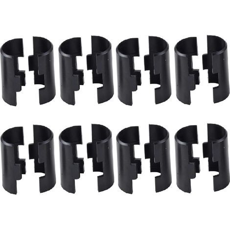 Lot de 8 noir paires de clips en fil métallique de 2,5 cm pour étagères de poteau de 25.4 mm, manchons d'étagère en fil plastique, clips