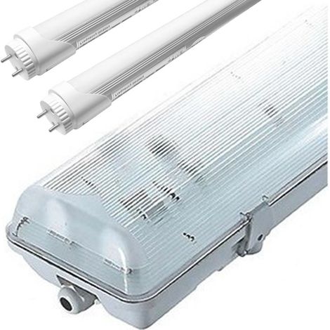 2 Led-Röhren 120cm 6000K + wasserdichtes Gehäuse IP65
