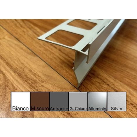Gocciolatoio top in alluminio per balconi e terrazze 2,7 metri 75mm : Colore - Alluminio grezzo