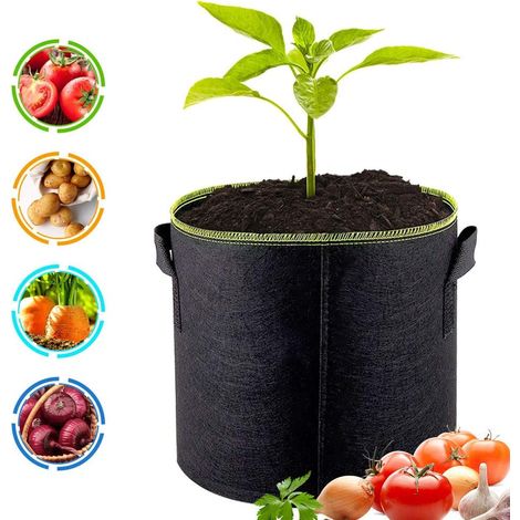 Filiyano-Sacs de culture pour plantes, sacs de plantation en tissu non tissé noir (10 gallons) (1/3)