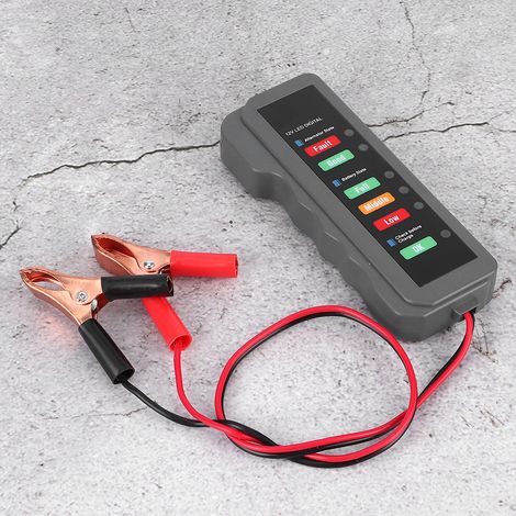 Testeur de batterie automobile 12 V avec affichage à 6 LED et vérification de l'état de l'alternateur - Outil de diagnostic automobile (1/5)