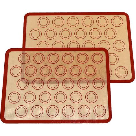 Lot de 2 tapis de cuisson en silicone, antiadhésifs, réutilisables et résistants à la chaleur (40 x 29,5 cm) (1/5)