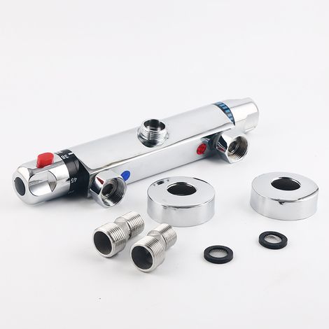 Thermostatventil Duschzubehör-Booster Installation Klarer und dunkler Mischer Solarbetriebenes Set Badewannenmontageadapter (1/3)