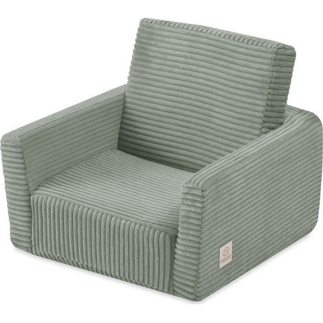 Poltrona reclinabile Misioo Cubie Mini per bambini, lettino, verde, velluto a coste di alta qualità (1/5)