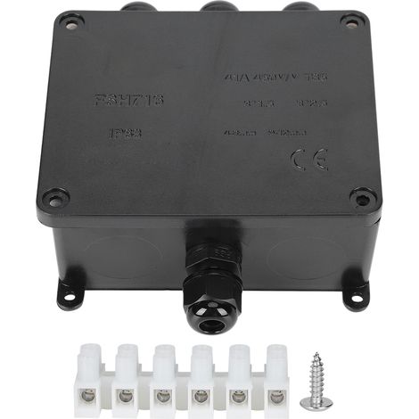 Boîtier de jonction étanche IP68 noir pour câbles extérieurs - Enceinte électronique PC robuste (1/5)